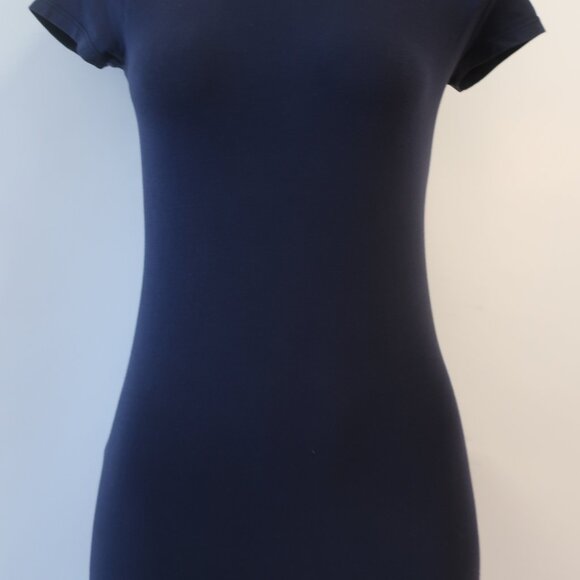 Womens ATM Anthony Thomas Melillo Navy Blue Short Sleeve Mini T-Shirt Dress M - Picture 4 of 11
